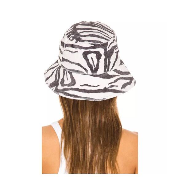 Lack of Color Terry Wave Bucket Hat Zebra Size Small/Medium S/M Black White - Picture 2 of 6